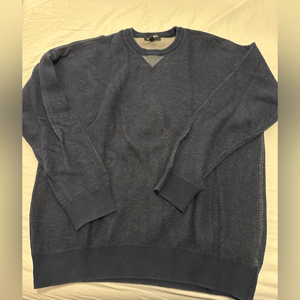 Express men’s sweater navy blue size large.
